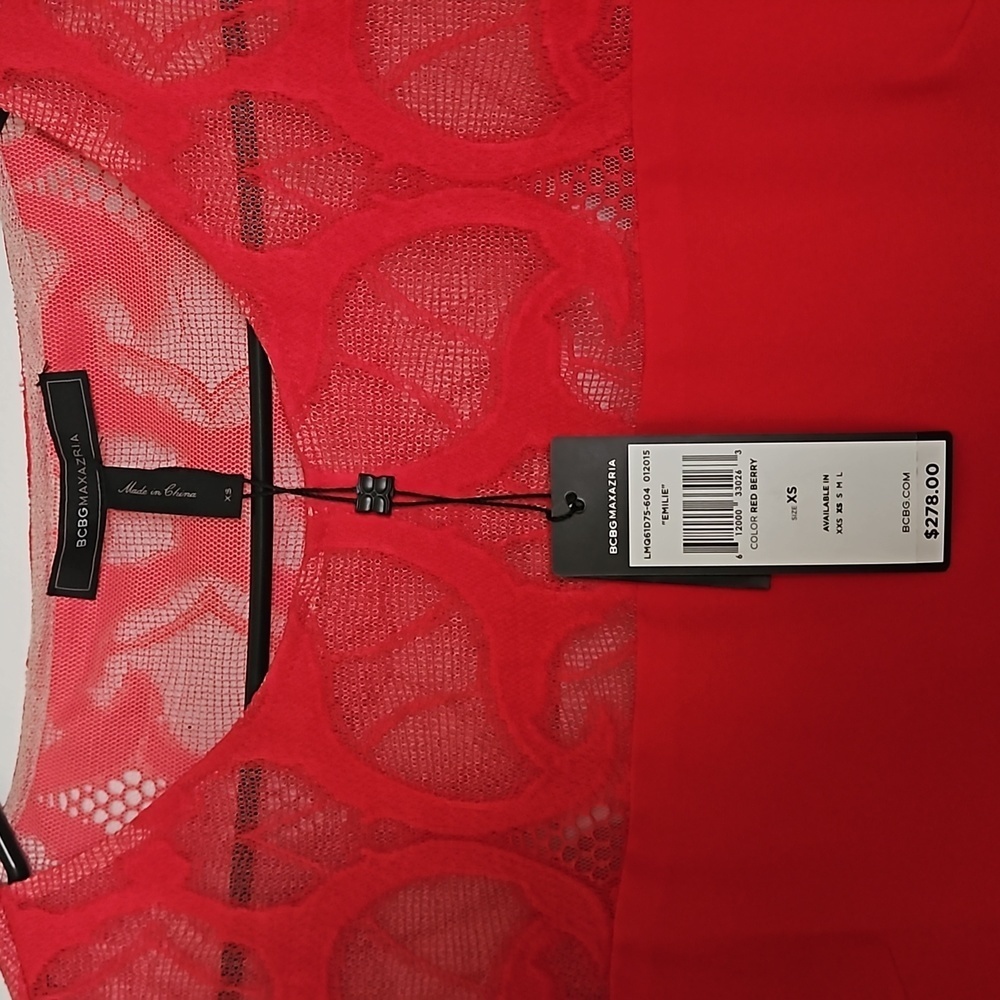 BCBG Maxarzia Elegant Red Dress, Brand New (Size XS) - Picture 4 of 6